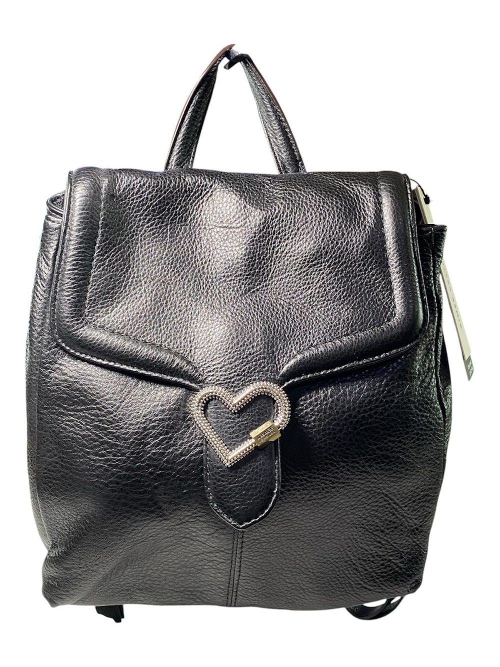 New Aimee Kestenberg Leather Backpack Black Silver Hardware Office Work School
